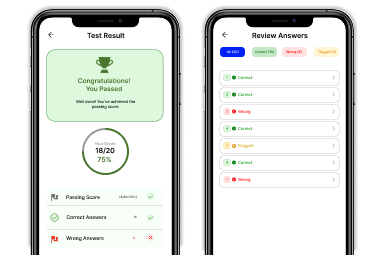 Results and review screen